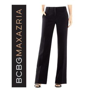 BCBGMaxAzria Black Satin Dress Trousers NWOT Sz 2